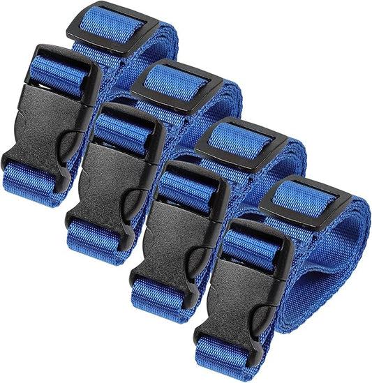 Vigorport Utility Straps Quick Release Nylon Backpack Accessory Bag Strap,Adjustable for Hiking,Travel,Outdoor Sports-4 Pack (Blue, 0.75" W-40 L)