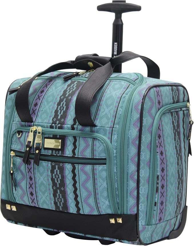 Steve Madden Designer Luggage Collection - 3 Piece Softside Expandable Lightweight Spinner Suitcase Set - Travel Set Includes an Under Seat Bag, 20-Inch Carry on and 28-Inch Checked Suitcase, Legends