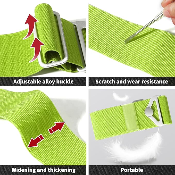TOOVREN 2-in-1 Travel Belt for Luggage Straps Add a Bag Bungees Suitcase Luggage Strap Over Handle Suitcases Belt for Carry On Bag Adjustable Backpack Attachment Airport Travel Accessories Green