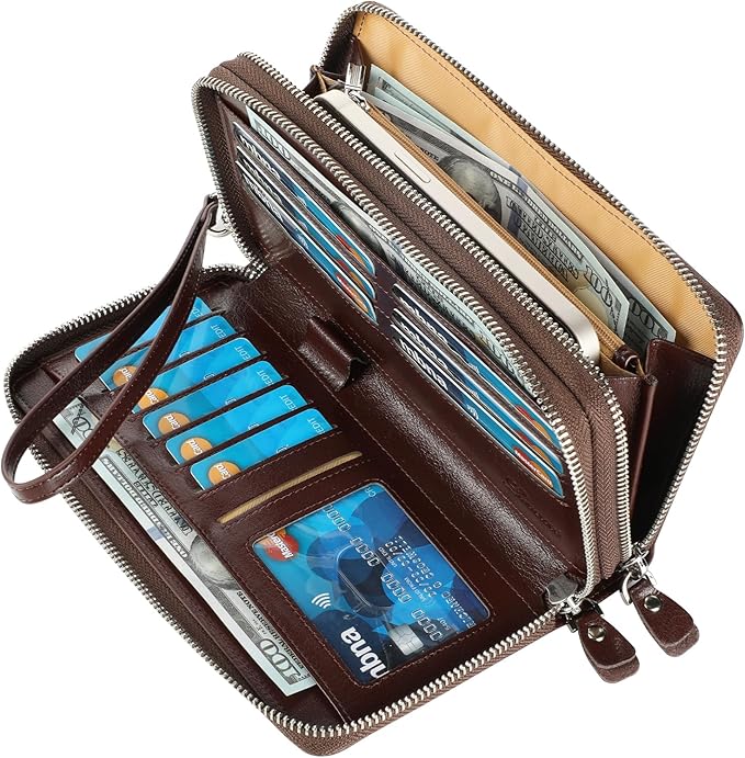 Lavemi Small Compact Women Wallet RFID Blocking Genuine Leather Bifold Purse with ID Windows