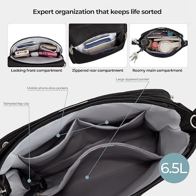 Travelon Anti-Theft Classic North/South Crossbody Bag