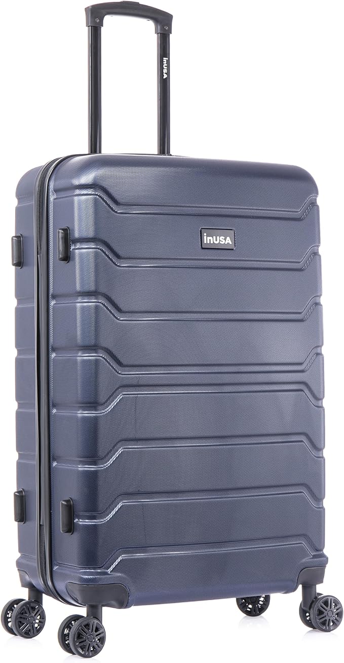 InUSA TREND Luggage with Spinner Wheels | Durable Lightweight Hardside Suitcase Travel bag with Handle and Trolley 28-Inch Large Checked luggage | Blue