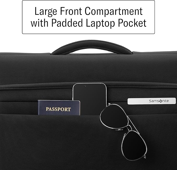Samsonite UpLIFT 23” Bifold Garment Bag - Includes Wet Pocket and StackIt Strap™ Bi-Fold Bar To Prevent Creases - Tri-Fold Bar Option For Longer Items - Designed For Ultra Light Travel - Black