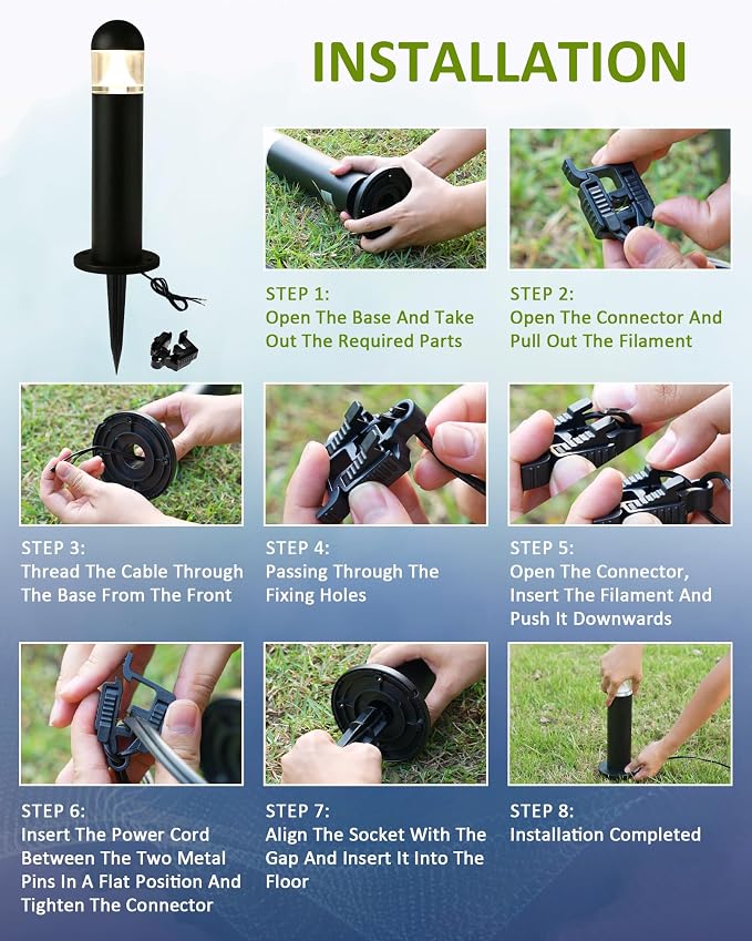 Low Voltage Pathway Lights, 2700K Walkway Set, 6 Pack | 200 Lumen Output, 270 Degree No Glare Beam, 12V LED Bollard Light, IP67 Waterproof for Even Walkway Illumination
