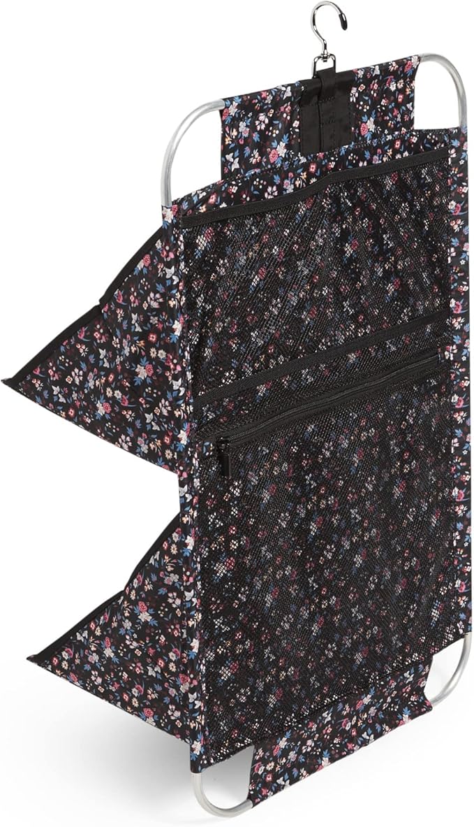 Vera Bradley Women's Softside Rolling Suitcase Luggage, Black, 22" Carry On & 27" Check In