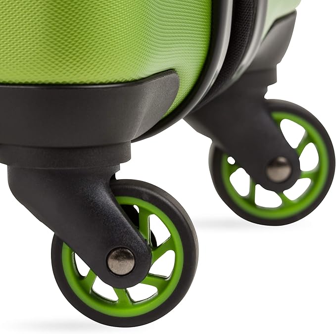 SwissGear 7366 Signature Hardside Expandable Luggage with Spinner Wheels, TSA Lock, Cup-Holder, Green, 3-Piece Set (19/23/27)