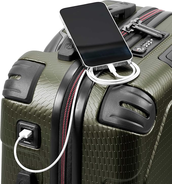 Traveler's Choice Maxporter II Polycarbonate Hardside Trunk with Spinner Wheels, Green, 22-Inch Carry-on Luggage