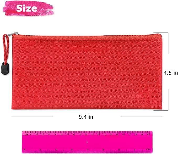 Tamaki 12 Pack Zipper Pouch, Bulk Waterproof Pouch Cases, Multi-Purpose Organizer Bags for Office Supplies, Travel Accessories