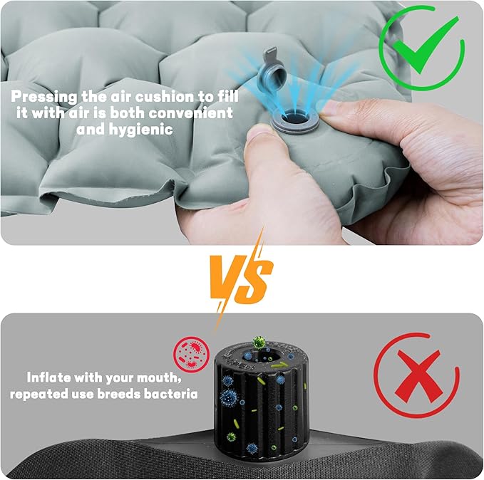 ONTYZZ Inflatable Seat Cushion Lightweight Airplane Seat Cushion Stadium Seat Travel Cushion for Climbing Hiking Office Airplane