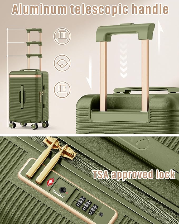 Joyway Luggage Sets 2 Piece, 22 Inch Carry On Luggage and 26 Inch Trunk Checked Luggage with Cup Holder, Lightweight Hardside Suitcase with Pressure-resistant Frame, Shock Absorbing Wheel and TSA Lock