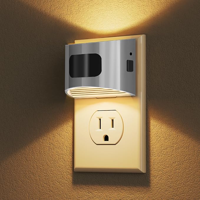 Motion Sensor Night Light, Night Lights Plug into Wall, 3000K | 3 Mode Plug-in Night Light with Motion Sensor, Dusk to Dawn, for Bedroom, Bathroom, Hallway, 2 Packs