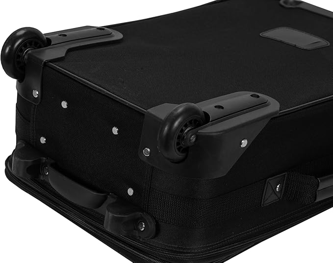 Rockland Fashion Softside Upright Luggage Set, Expandable, Black, 2-Piece (14/19)