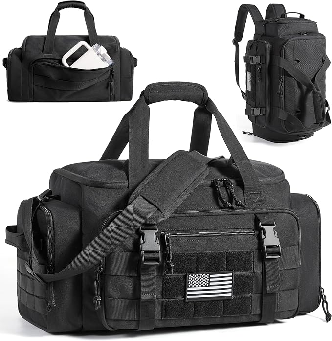 BAGSMART 4-IN-1 Gym Bag for Women Men, TSA Lightweight Duffle Bag for Travel with Shoe Compartment & Wet Pocket, 22L/30L/38L Tactical Backpack with 40oz Water Bottle Holder