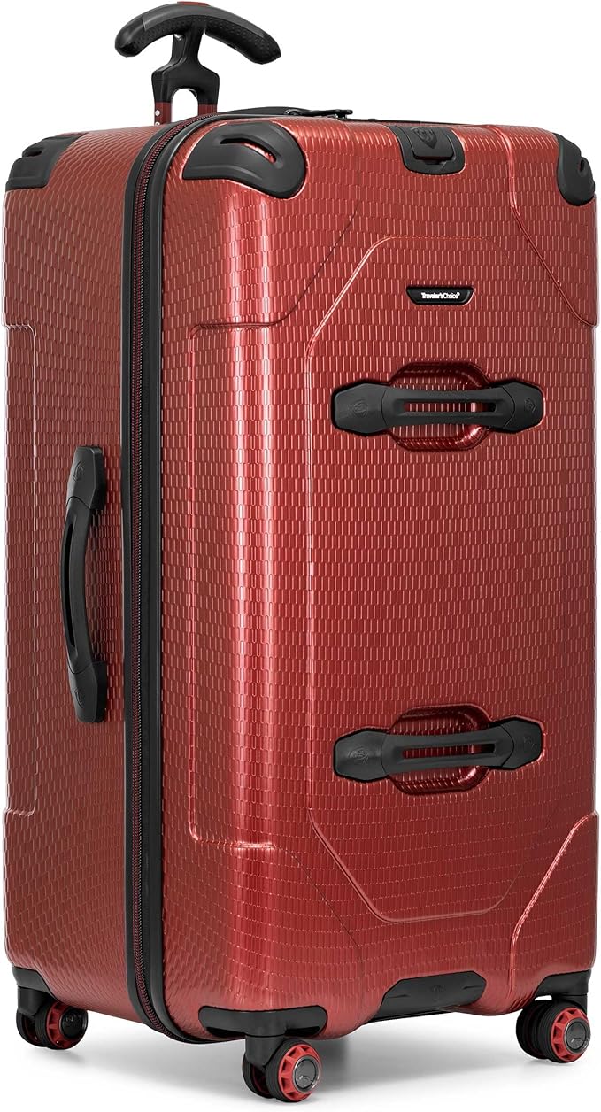 Traveler's Choice Maxporter II Polycarbonate Hardside Trunk with Spinner Wheels, Red, 31-Inch Large Trunk