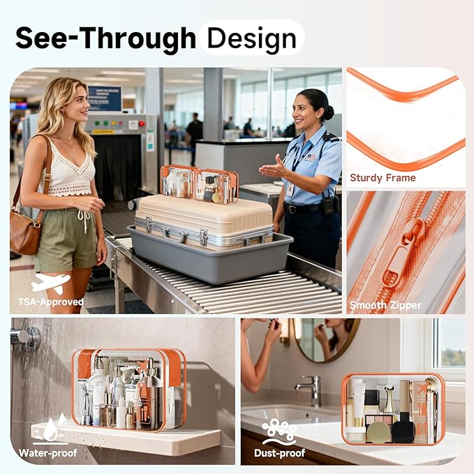 11 Set / 9 Set Packing Cubes for Travel,Gifts for Women Mom Kids,TSA Approved Bags for Makeup, Cosmetic, Toiletry, Organizers for Suitcase Carry On, Cruise Essentials Airplane Accessories,Orange