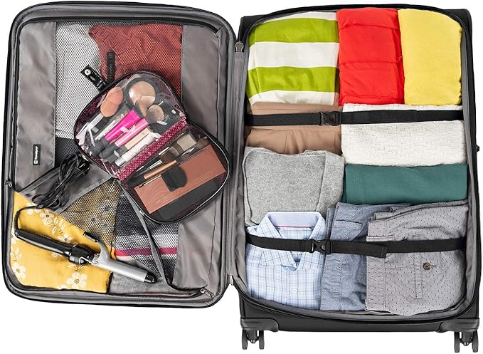 Travelpro Tourlite Softside 3-Piece Set, Expandable Luggage, 4 Spinner Wheels, Lightweight Suitcase, 21" Carry-On, 25" Checked Medium, 29 Check Large, Black