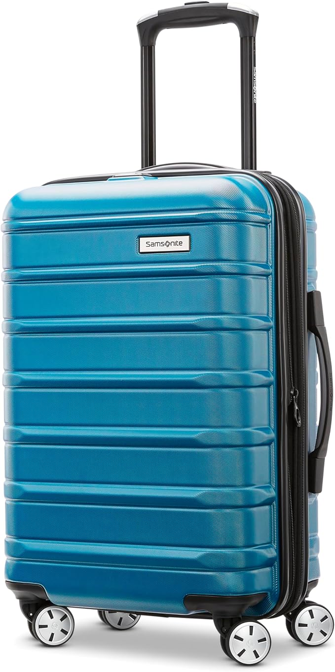 Samsonite Omni 2 International Carry-On Luggage with 360° Spinner Wheels - Scratch Resistant Hardshell - TSA, Airline-Approved - Expandable Polycarbonate Shell for Lightweight Travel - Caribbean Blue