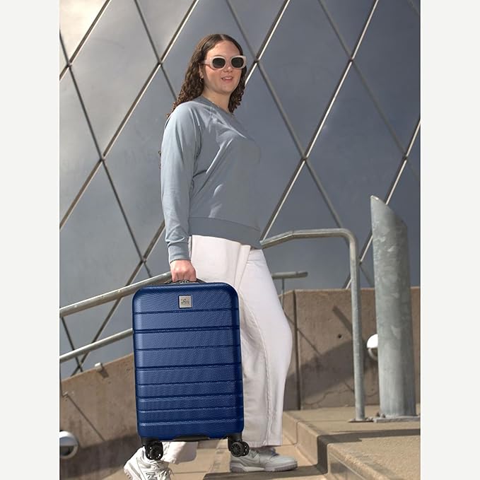 Skyway Epic 2.0 Hardside Lightweight and Durable ABS Shell Luggage, Spacious with Dual Spinning Wheels, Comfort Grip, Men and Women, 28-inch Large Check-In, Royal Blue