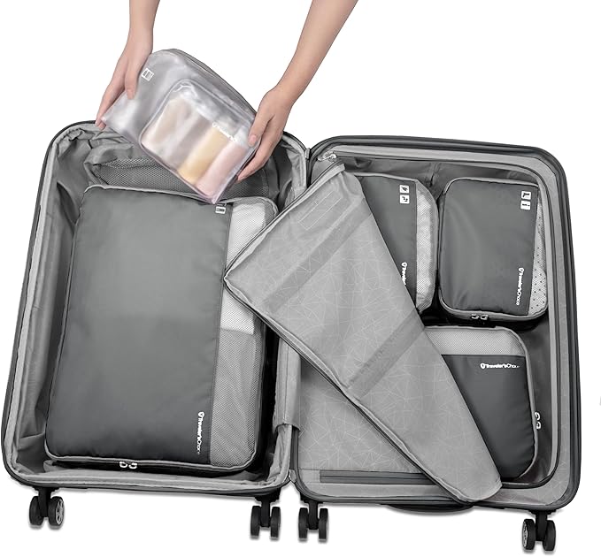 Traveler's Choice Cloverland Packing Cubes, 5-Piece Set, Dark Gray