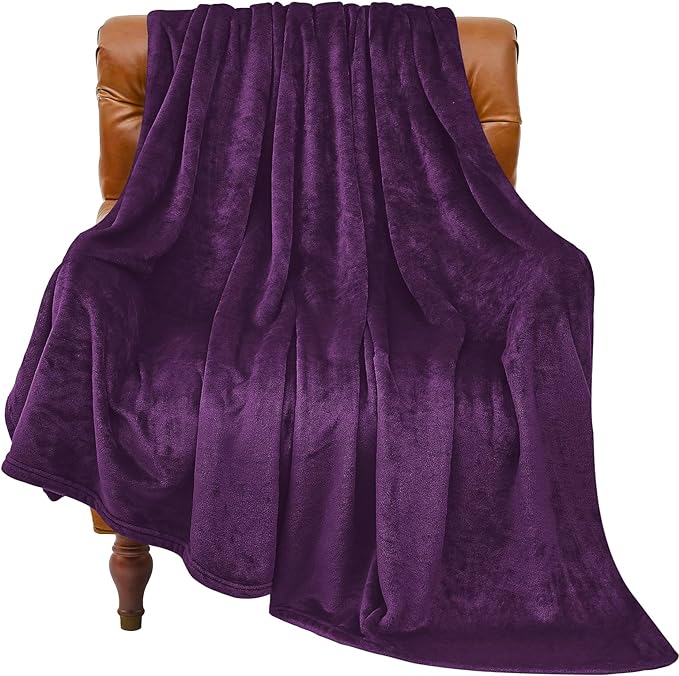 BEDELITE Fleece Blanket Purple Throw Blanket for Couch & Bed, Luxury Plush Cozy Fuzzy Blanket 50" x 70", Super Soft Warm Lightweight Fall Throw Blanket for Travel Camping