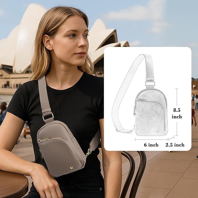 INICAT RFID Blocking Sling Bag, Anti Theft Crossbody Bag for Women, Travel Fanny Pack Style Purse, Vegan Leather