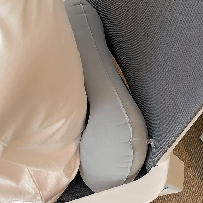 Outdoor Inflatable Travel Pillow,Ultra Light and Small in Size,Perfectly Fits The Neck or Waist,Suitable for Camping and Hiking,Comes with Storage Bag and Earplugs,Dark Blue