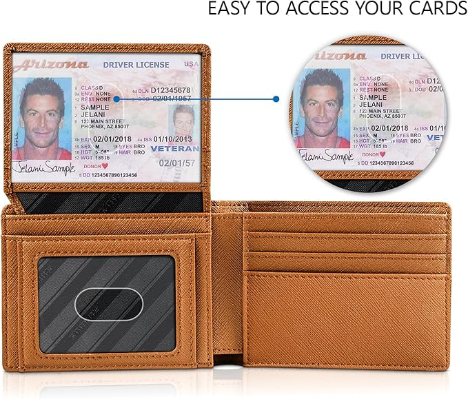 RUNBOX Wallet for Men Slim Rfid Leather 2 ID Window With Gift Box | Slim, Rfid, 2 ID Window, With Gift Box, Slim, Rfid