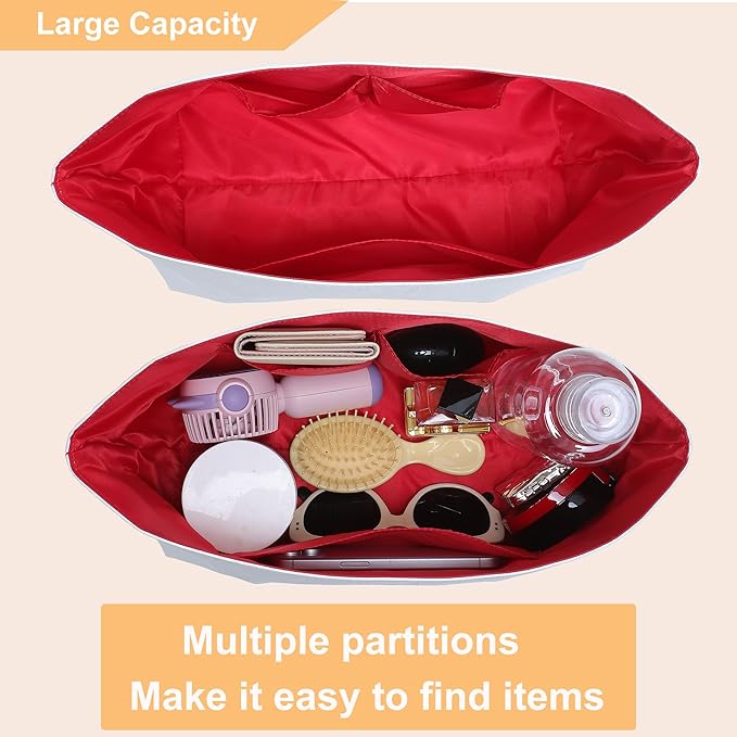 Doxo Dupontpaper Utra Lightweight Purse Organizer sert for LV Neverfull MM/Large Bags, Bag Shapers for Luxury Handbags (White-no zipper,MM)