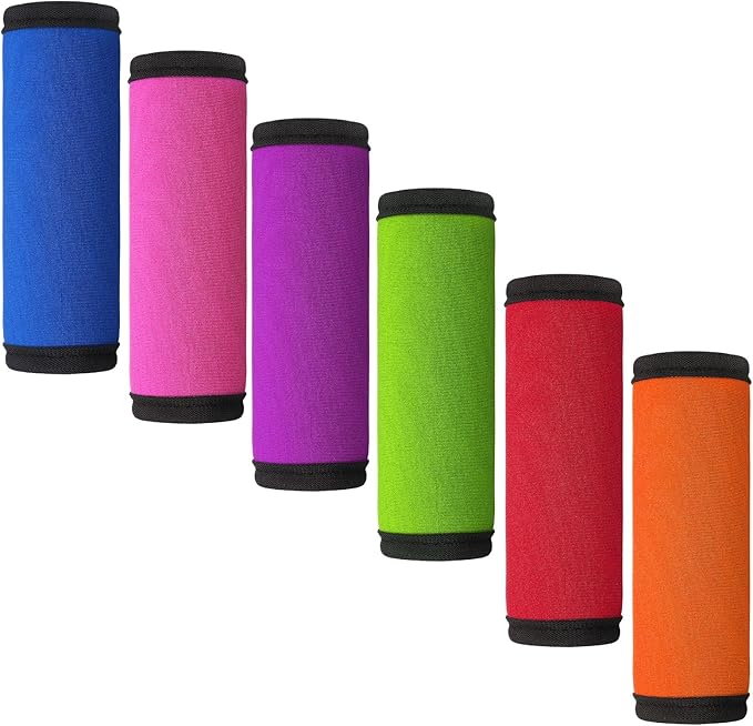 6 Pack Luggage Handle Wraps for Suitcase, 5 Colors Handle Wraps for Easy Identification, Comfortable Grip, Bright Color Comfort Soft Handles Covers