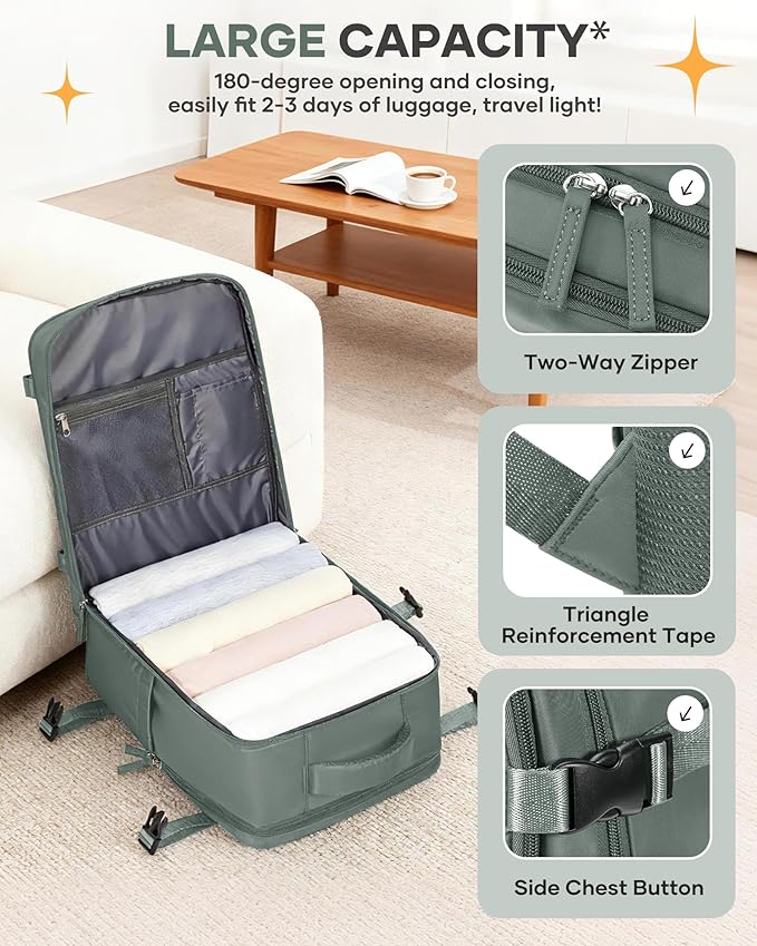 Travel Backpack for Women Airline Approved Carry on Backpack for Airplanes Mochila De Viaje Spirit Airlines Personal Item Bag 18x14x8 Personal Item Travel Bag Backpack for Traveling on Airplane