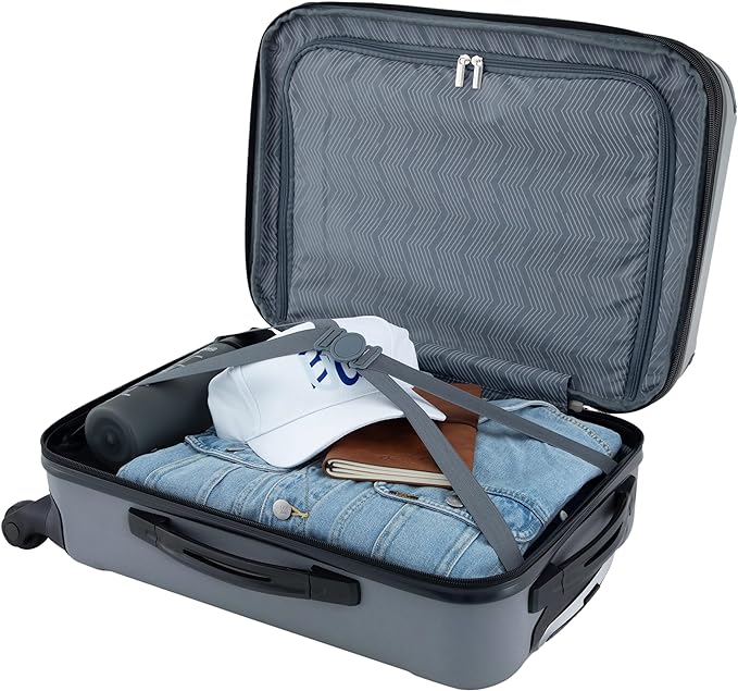 Travelers Club Chicago Hardside Expandable Spinner Luggage, Charcoal, 22" Carry-On