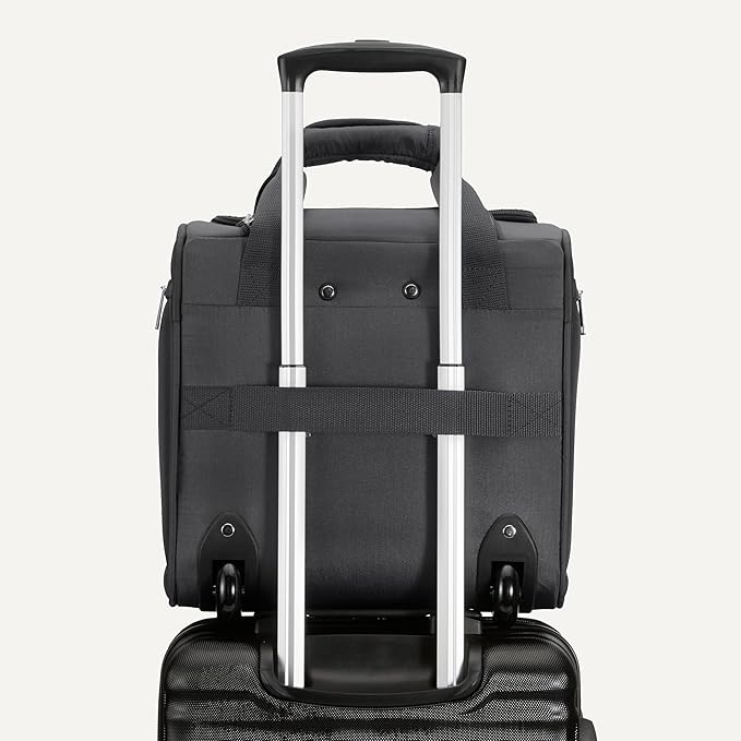 Amazon Basics Underseat Carry-On Luggage with Wheels and Handle, 14" Rolling Travel Bag, Fits Under the Seat, Black