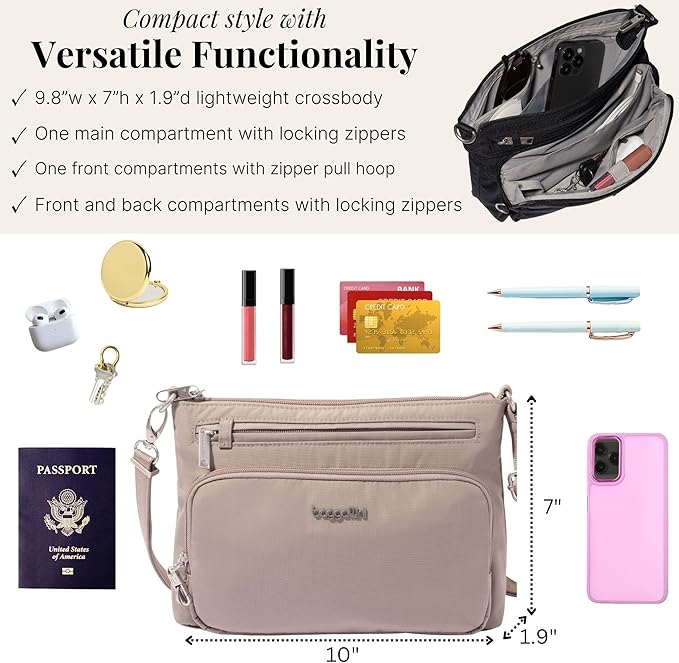 Baggallini Securtex Anti-Theft Keepsake Crossbody