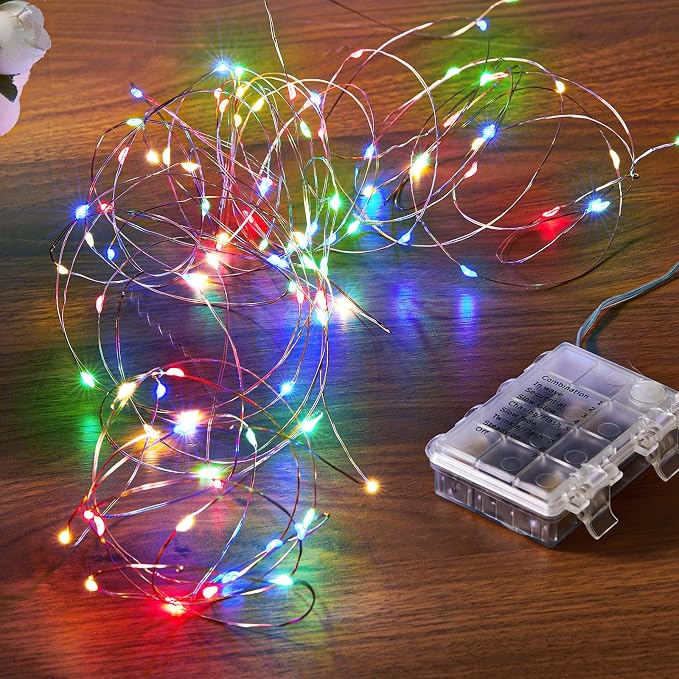 Ariceleo 1 Pack 65.6 Ft. Battery Operated Outdoor String Lights with Remote & Timer, LED Multi Color Fairy Lights, Waterproof Twinkle Lights for Bedroom, Dorm, Mason Jar, Wedding, Party, Christmas