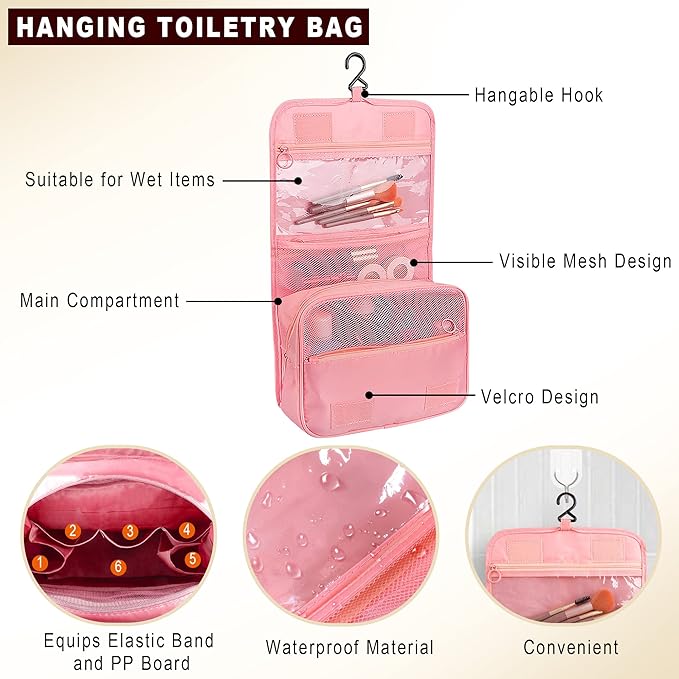 Packing Cubes, 8 Pcs Travel Packing Organizers for Suitcases, Large Capacity Travel Luggage Organizers Set includes 8 Storage Bags for Women or Men (Pink)
