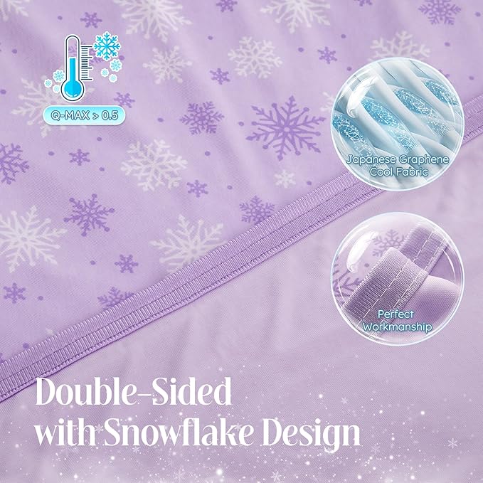 OIGAE Cooling Blanket for Hot Sleepers - Soft & Lightweight Summer Cold Blanket for Night Sweats | Perfect for Bed, Couch, Sofa (Purple, Twin 60" x 80")