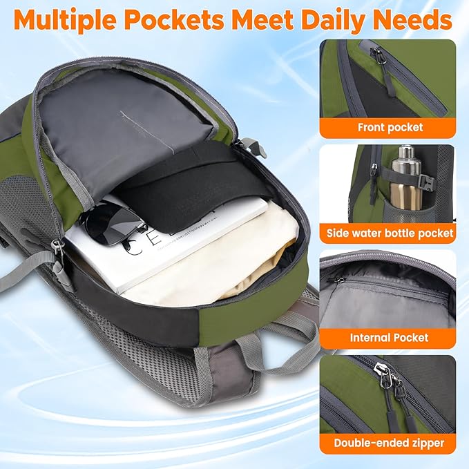 sunhiker Small Hiking Backpack Women Men 20L Lightweight Travel Backpack Daypack Casual Backpack For Cycling Outdoor Camping