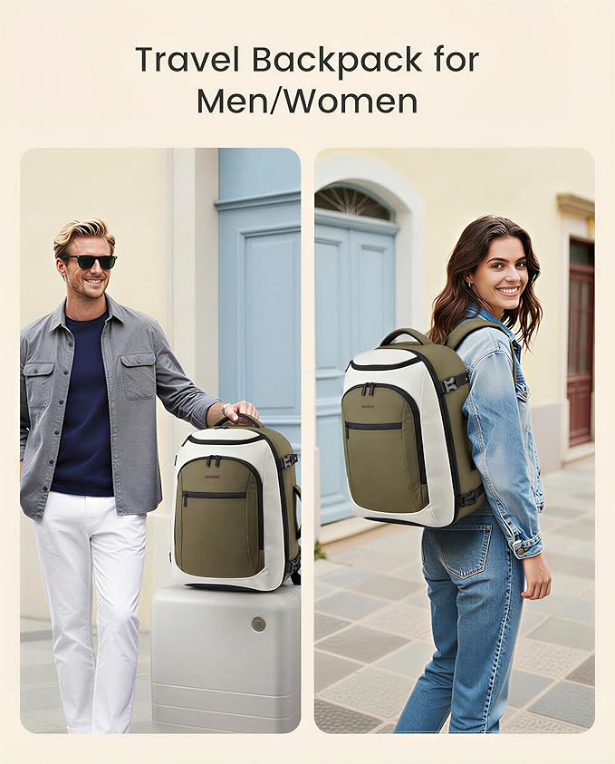 LOVEVOOK 40L Travel Backpack for Women & Men,Airline Approved Carry On Backpack with 3 Packing Cubes,TSA Waterproof Personal Item Bag,Weekender Overnight Essentials Backpacks fits 18" Laptop