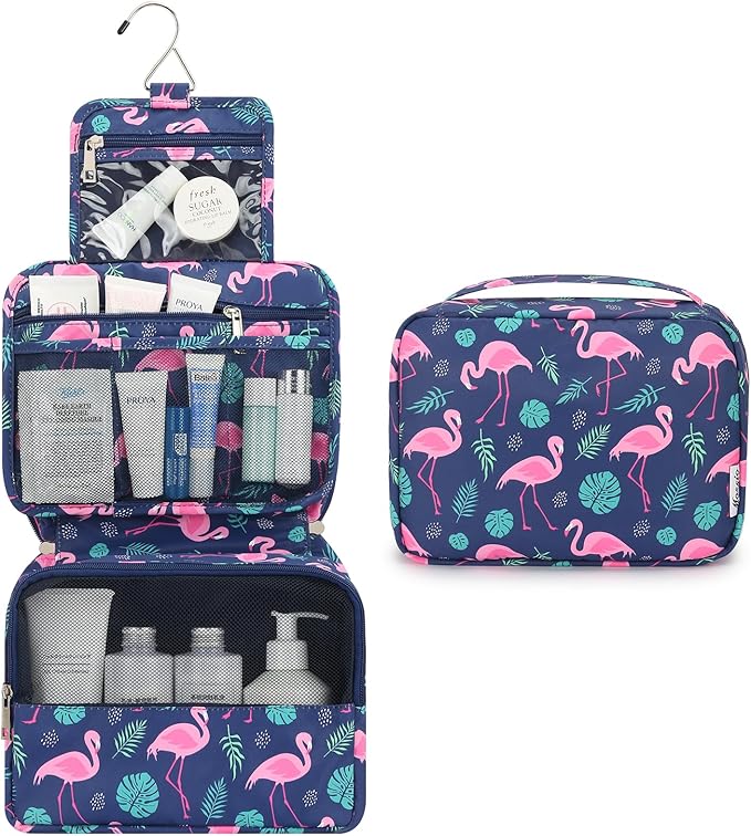 Mossio Hanging Toiletry Bag with Sturdy Hook - Large Portable Cosmetic Makeup Travel Organizer for Men & Women