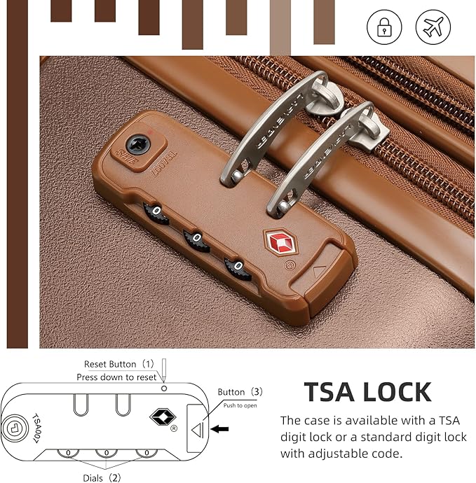 LARVENDER Luggage Sets 3 Piece Expandable Carry on Luggage 22x14x9 Airline Approved Hardshell Suitcase with Wheels TSA Lock, Lightweight Suitcase Set for Women with Travel Backpack, Maple