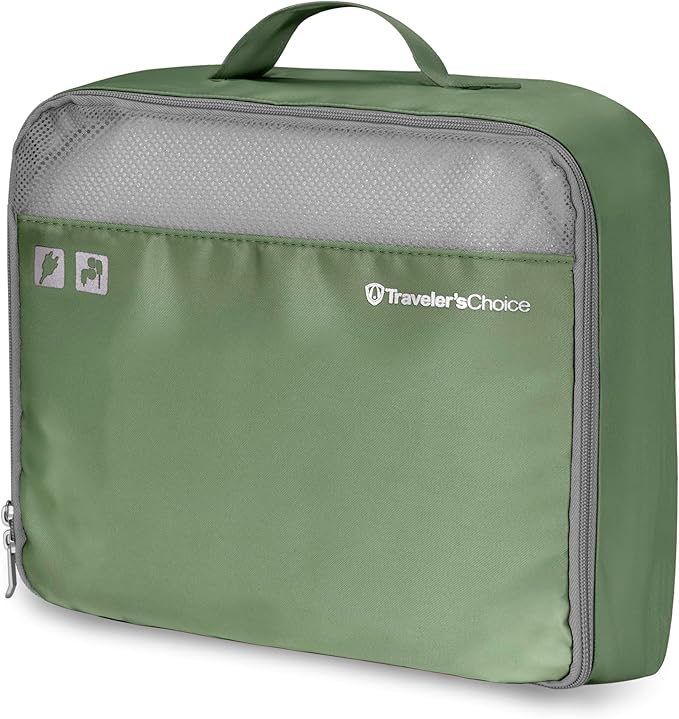 Traveler's Choice Cloverland Packing Cubes, 5-Piece Set, Sage Green