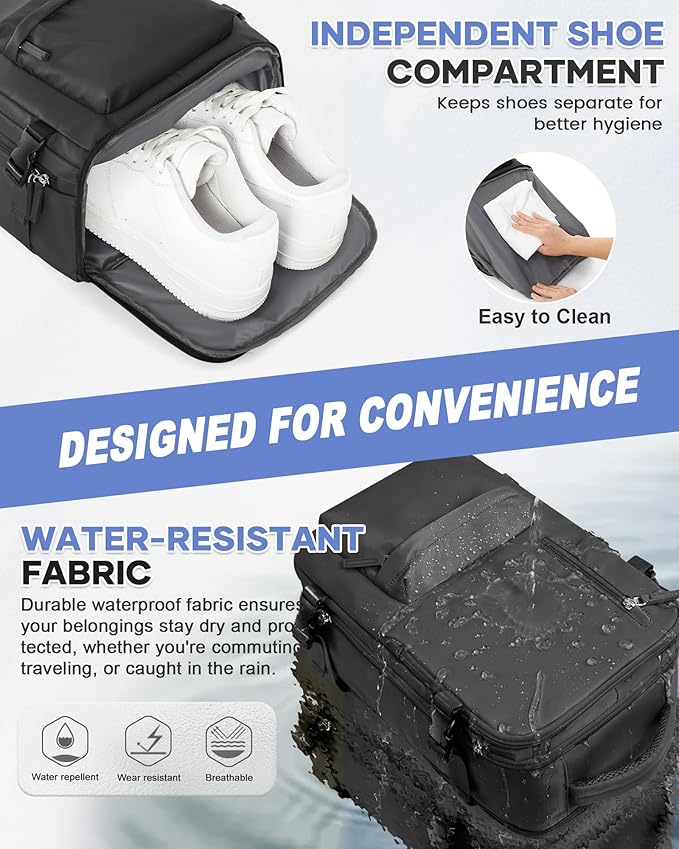 WONHOX Large Travel Backpack Carry on Flight Approved Laptop Work Business Backpack for Women Men Mochila de Viaje