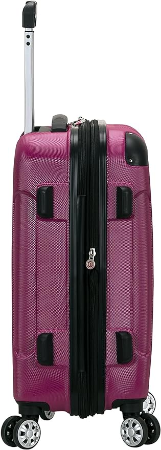 Rockland London Hardside Spinner Wheel Luggage, Magenta, Carry-On 20-Inch