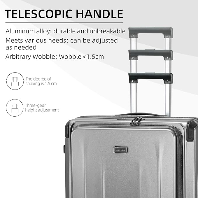 Premium Carry On Luggage, 20Inch&29 Inch Top Opening Airline Approved ABS+PC Hard Shell Suitcases with Silent Wheels, TSA Lock,Front Pocket and Wet-dry Separated Six-piece Set