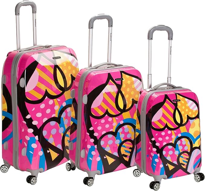 Rockland Vision Hardside Spinner Wheel Luggage, Love, 3-Piece Set (20/24/28)