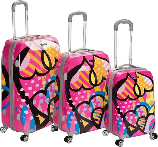 Rockland Vision Hardside Spinner Wheel Luggage, Love, 3-Piece Set (20/24/28)