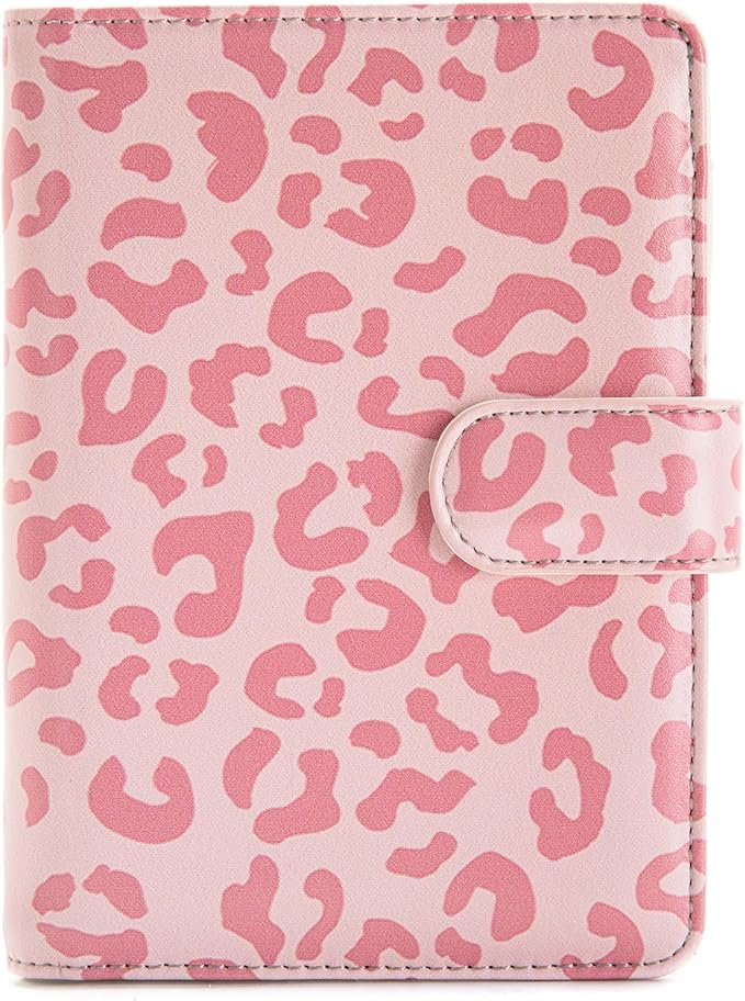 Passport Holder for Travel Essentials, RFID Blocking Passport Wallet Cover with Magnetic Closure, Passport Book Holders for Women and Men (Pink Leopard)