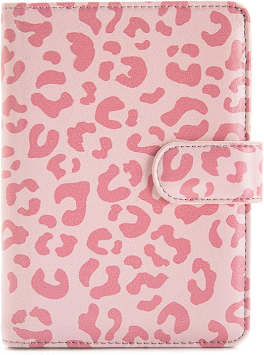 Passport Holder for Travel Essentials, RFID Blocking Passport Wallet Cover with Magnetic Closure, Passport Book Holders for Women and Men (Pink Leopard)