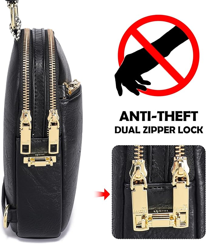 INICAT RFID Blocking Sling Bag, Anti Theft Crossbody Bag for Women, Travel Fanny Pack Style Purse, Vegan Leather
