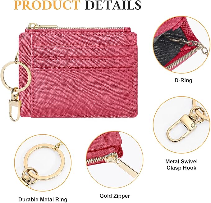 Sodsay Card Case Slim Front Pocket Wallet for Women Credit Card Holder with Keychain | Slim, Front Pocket, Credit Card Holder, with Keychain